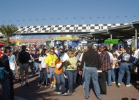 Crowd in the inner circle of Daytona International Speedway before the Rolex 24