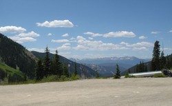 The ride up means that you get to ride down too, the view from the top of Fremont Pass.