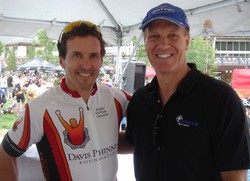 Randy and Davis Phinney after the ride for Davis Phinney Foundation for Parkinson Disease.