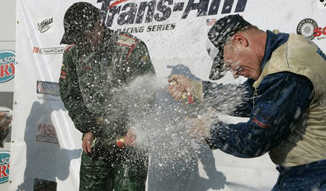 Randy and Klaus give it to each other on the Podium at Montreal