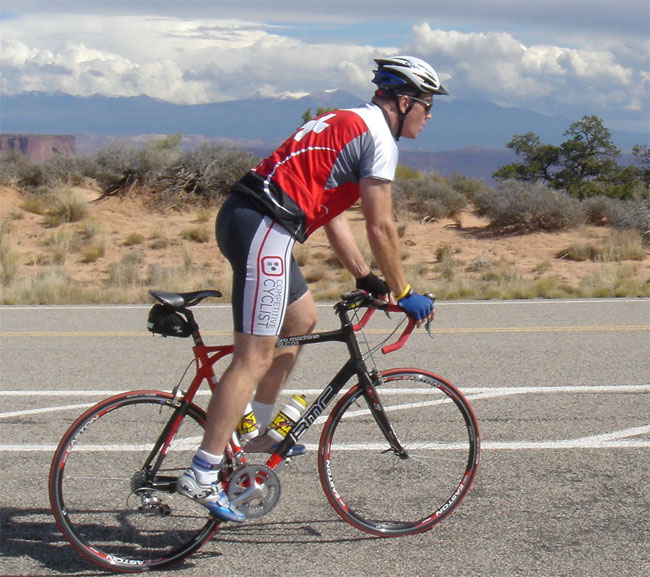 Randy rides bike for Lance Armstrong Foundation at Moab Century Tour