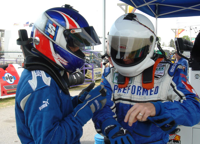 Shane and Randy try to work out the setup of the car at VIR